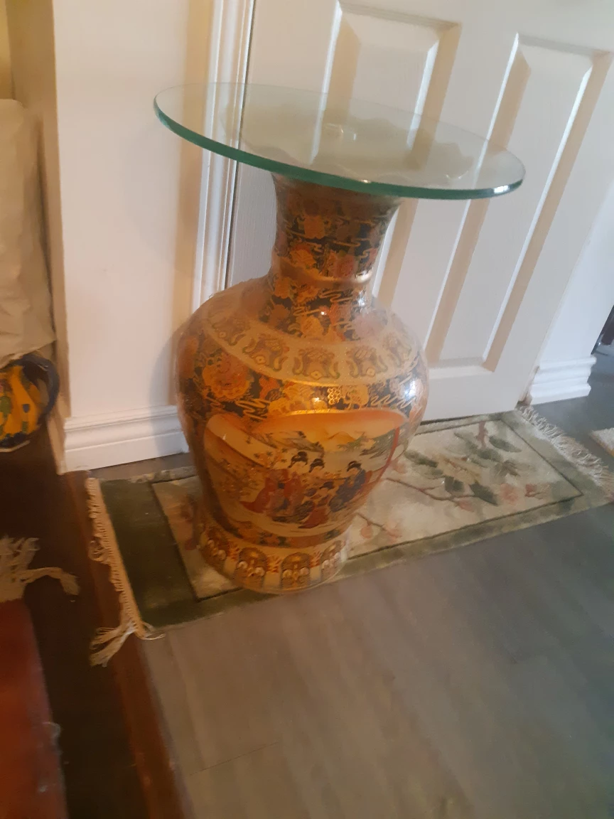 Decorative Vase with Glass Top