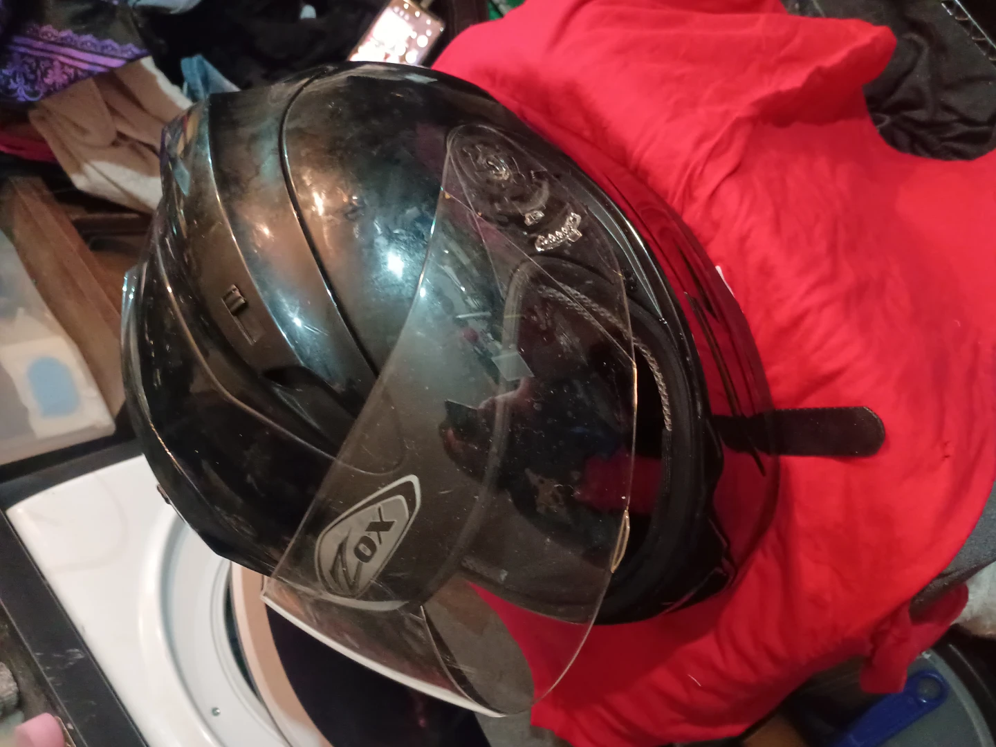 Black Motorcycle Helmet with Visor