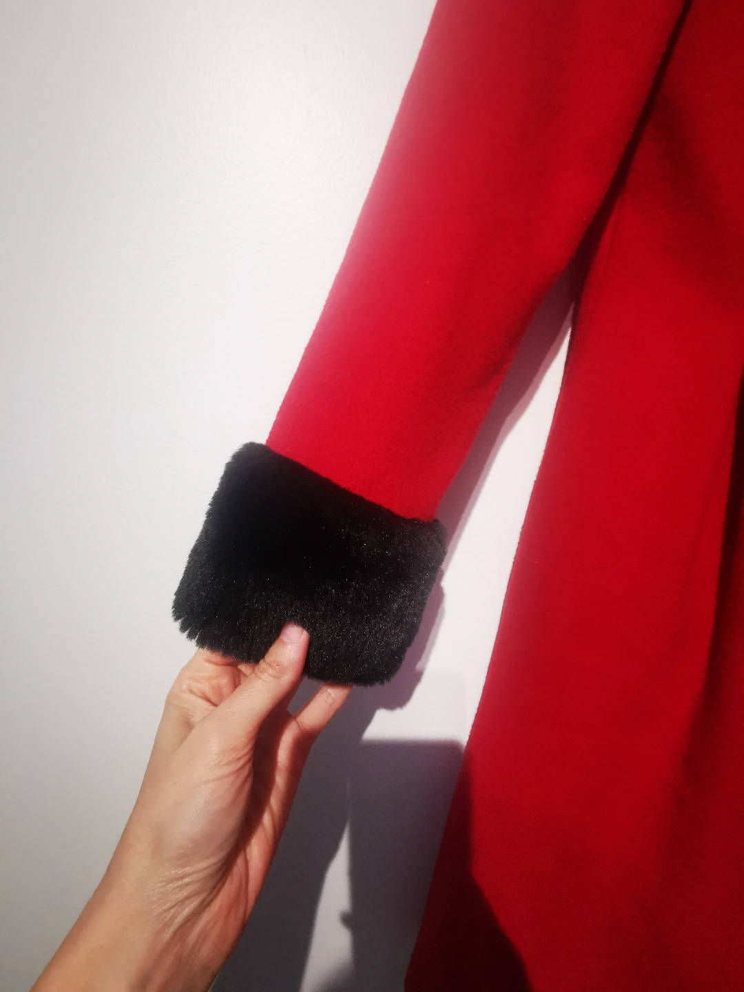 Kids Red Wool Blend Coat with Faux Fur Trim s12 - photo 3