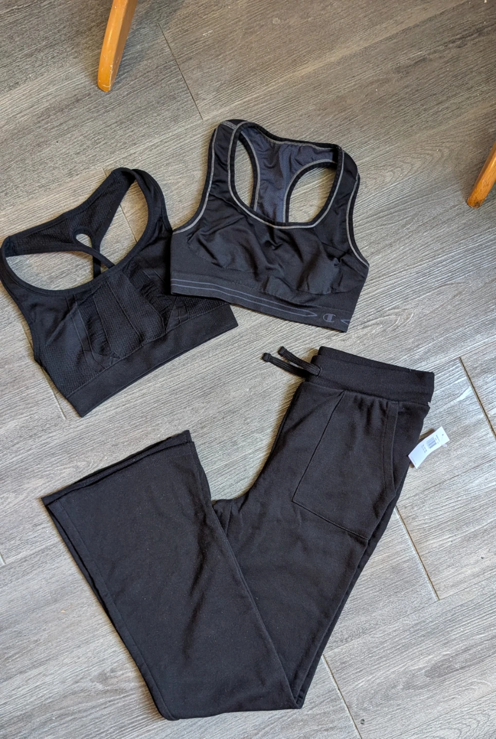 Girls Old Navy flare pants &  Black sports bras
