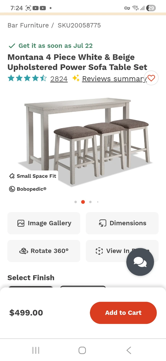 $100- 3 Seat Upholstered Power Sofa Table Set - White & Beige - photo 2