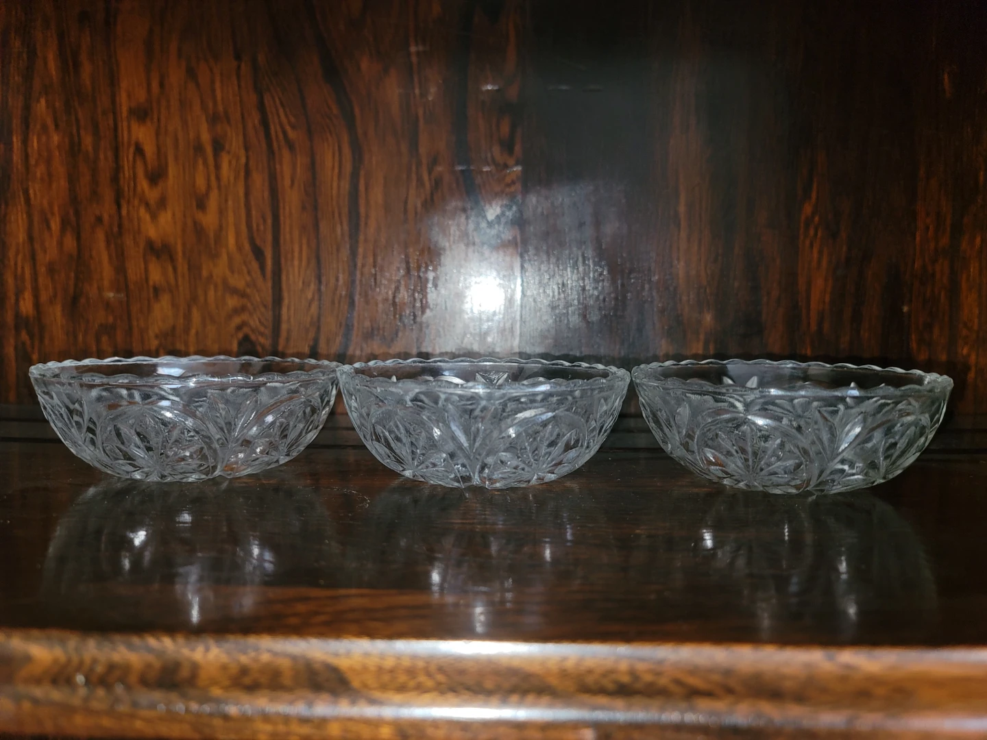 Set of 3 clear glass dessert bowls - photo 2