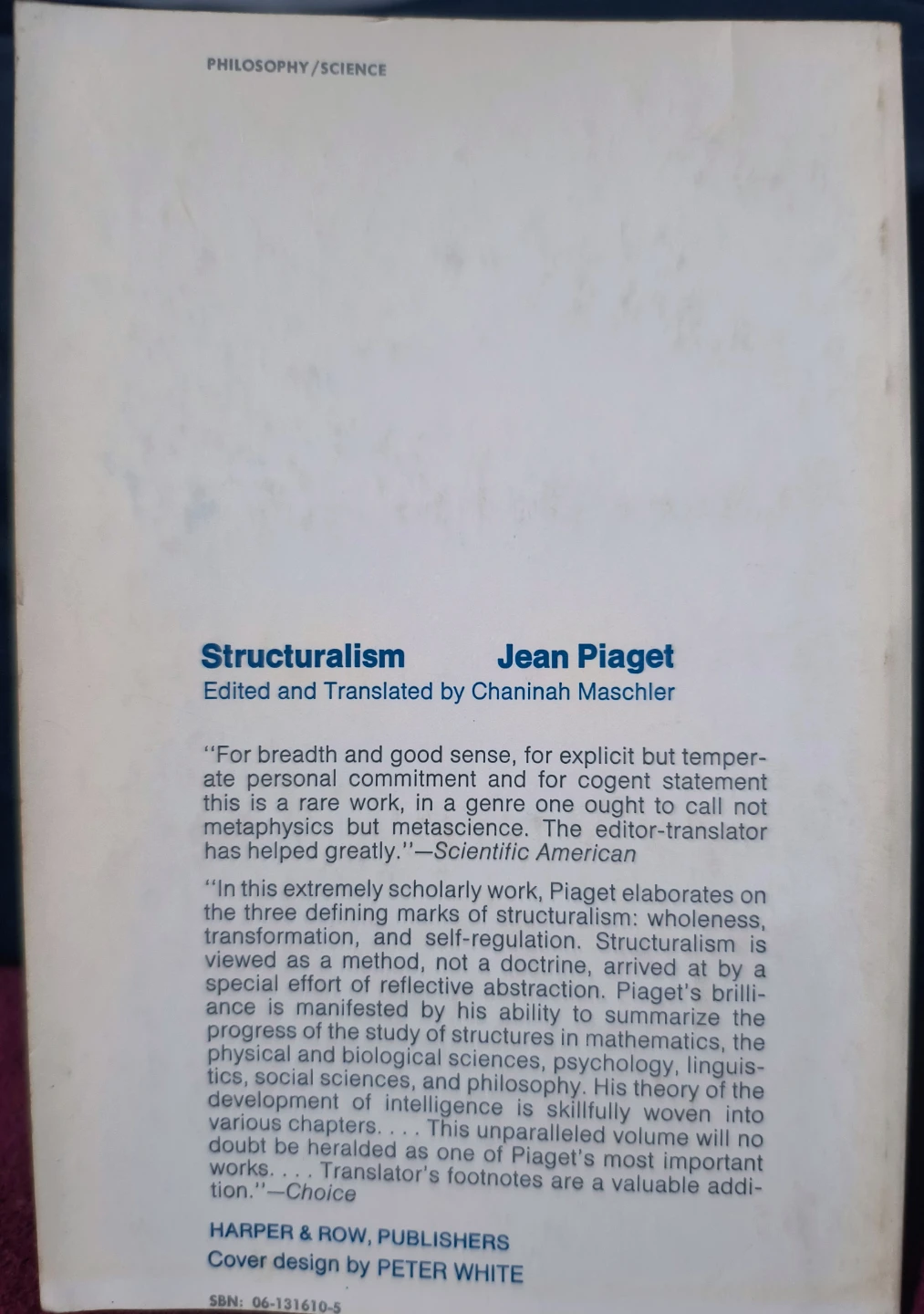 Structuralism by Jean Piaget Book, 1970, like new condition - photo 2