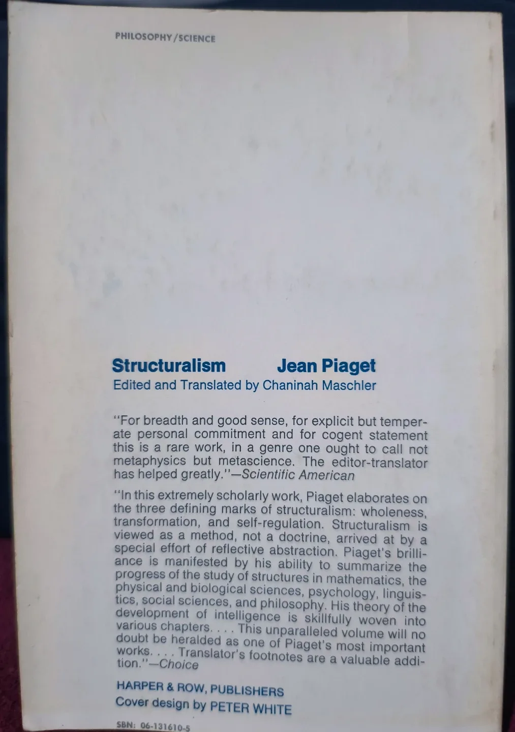 Structuralism by Jean Piaget Book, 1970, like new condition - photo 2