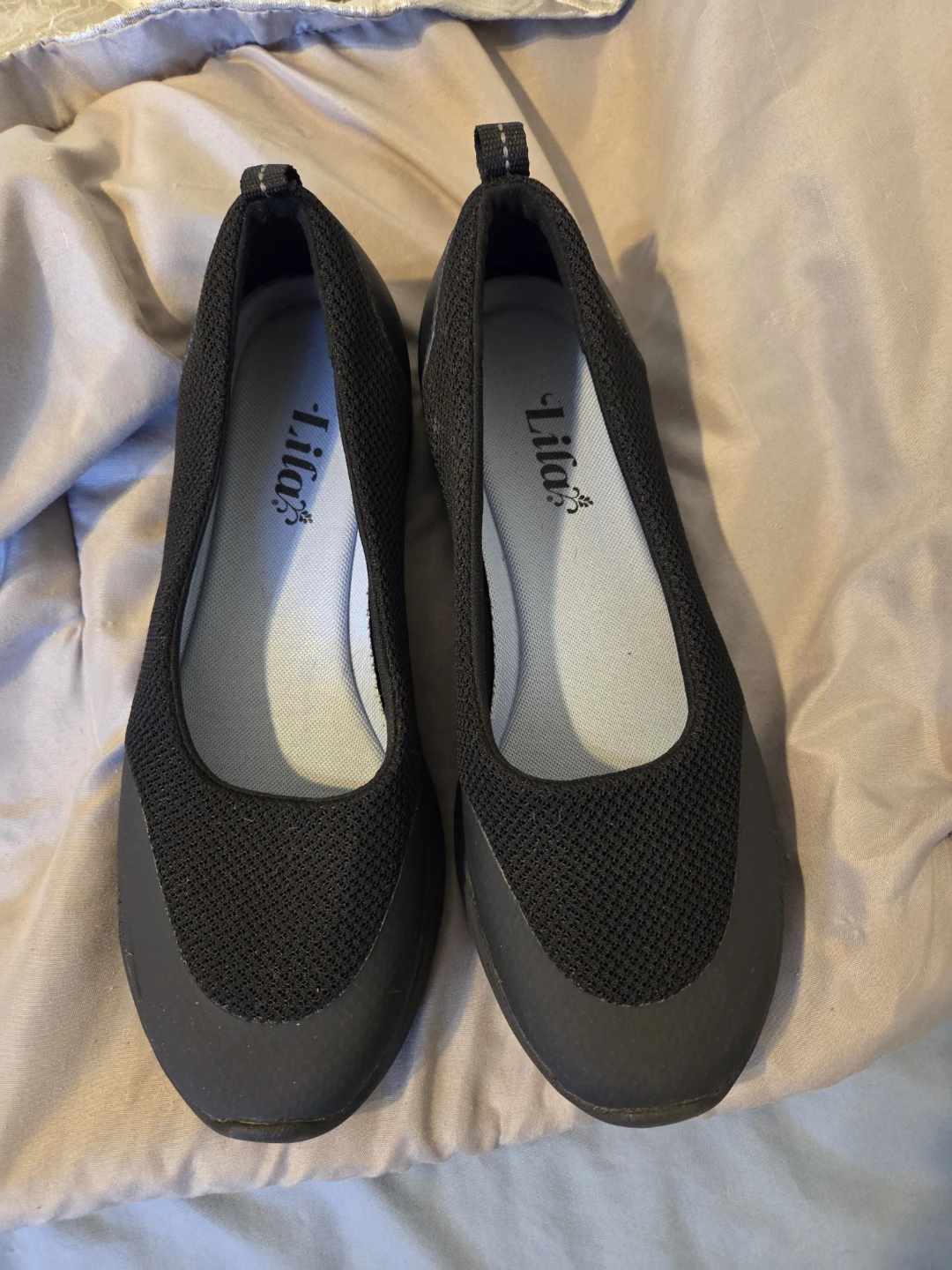 Lila black ballet flats Non-Slip work shoes.