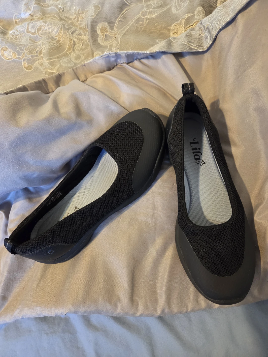 Lila black ballet flats Non-Slip work shoes. - photo 2