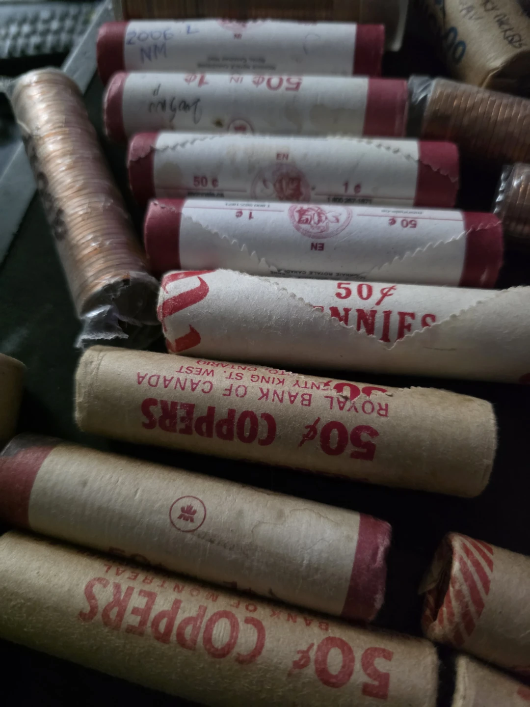 Lot of original old bankrolls of pennies and nickels - photo 2