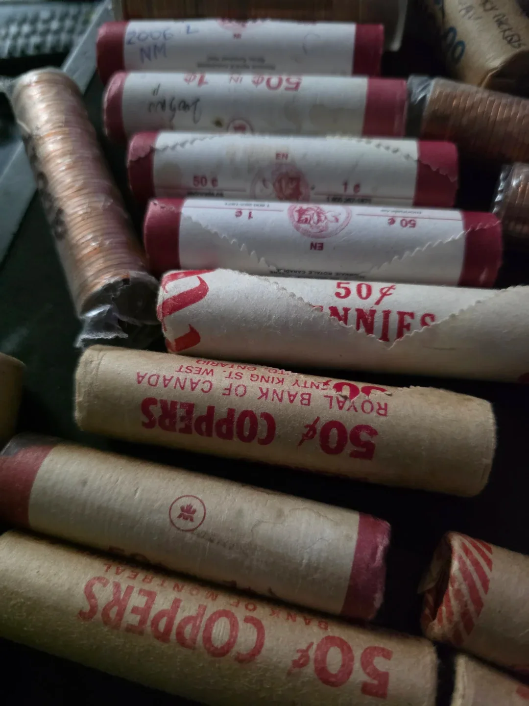 Lot of original old bankrolls of pennies and nickels - photo 2
