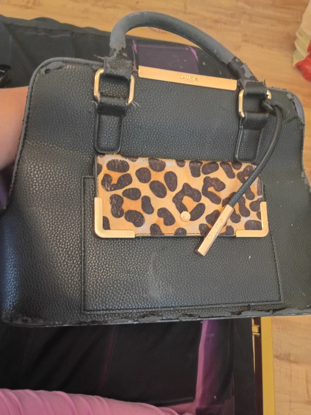 Black Dune London Handbag with Leopard Print Accent - photo 2