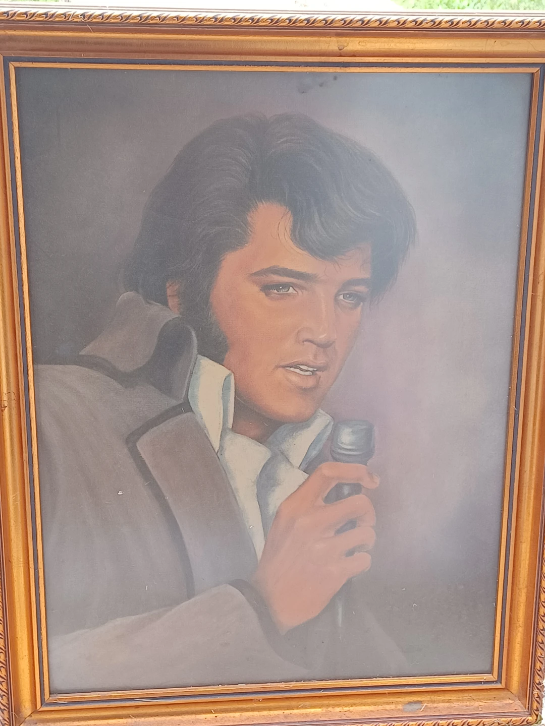 Vintage Elvis Presley Portrait Painting Framed