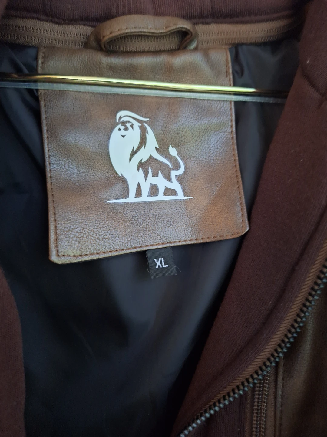 Brown Faux Leather Bomber Jacket - photo 2