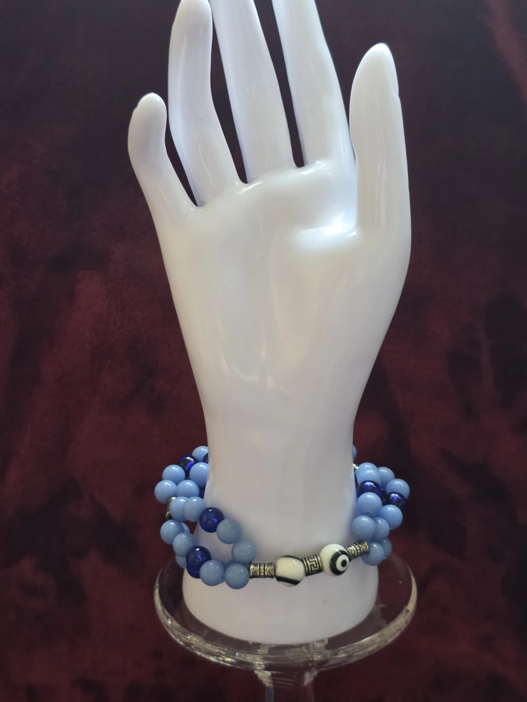 Blue Beaded Bracelet with Decorative Beads - photo 5