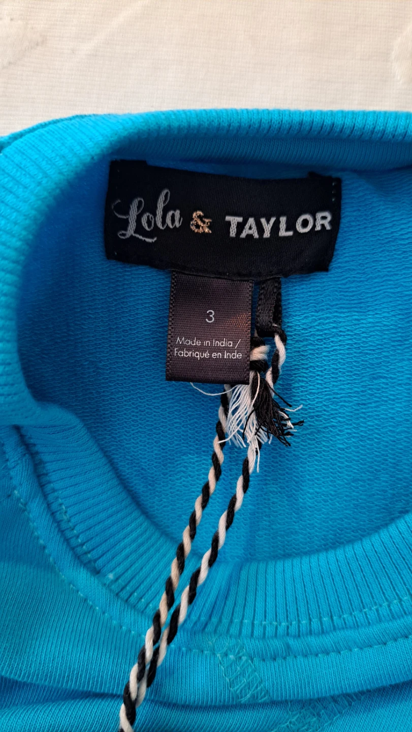 Lola & Taylor Organic Cotton Sweater - Size 3 - Ocean Blue - photo 3
