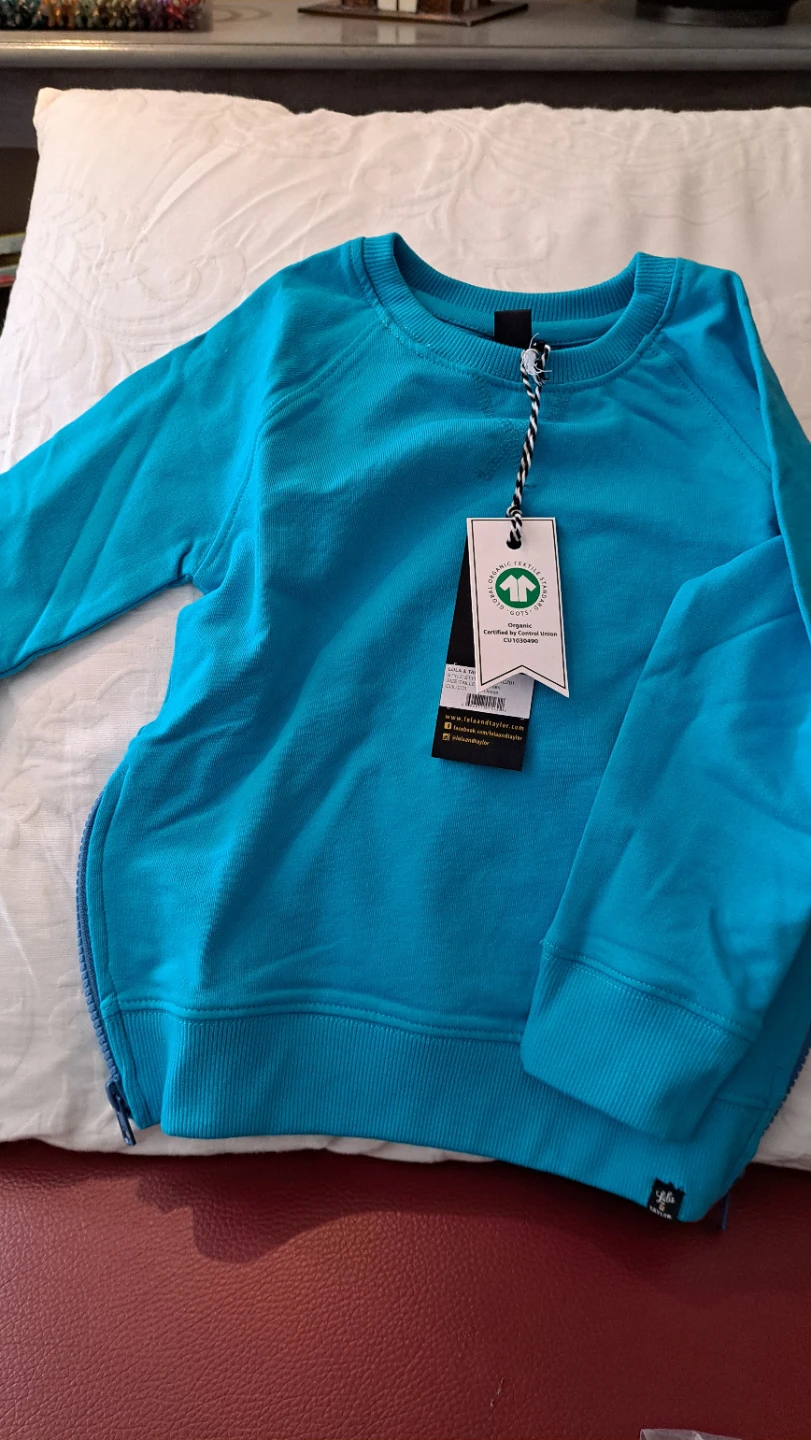 Lola & Taylor Organic Cotton Sweater - Size 3 - Ocean Blue - photo 5