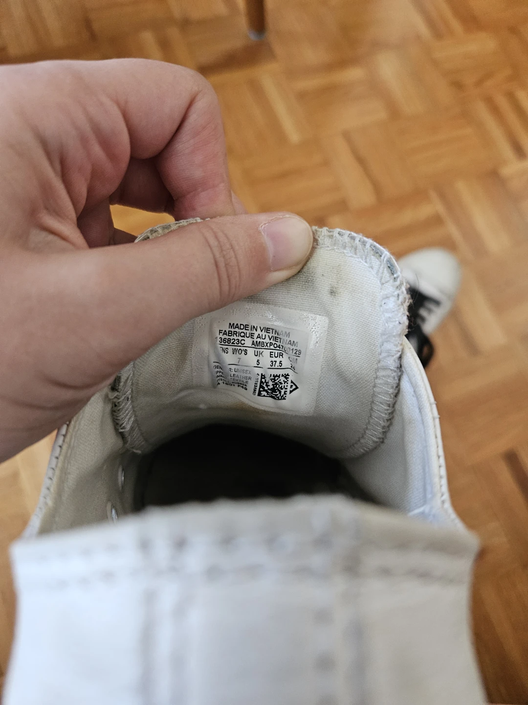 White Leather Converse All Star Chuck Taylor Sneakers - photo 3