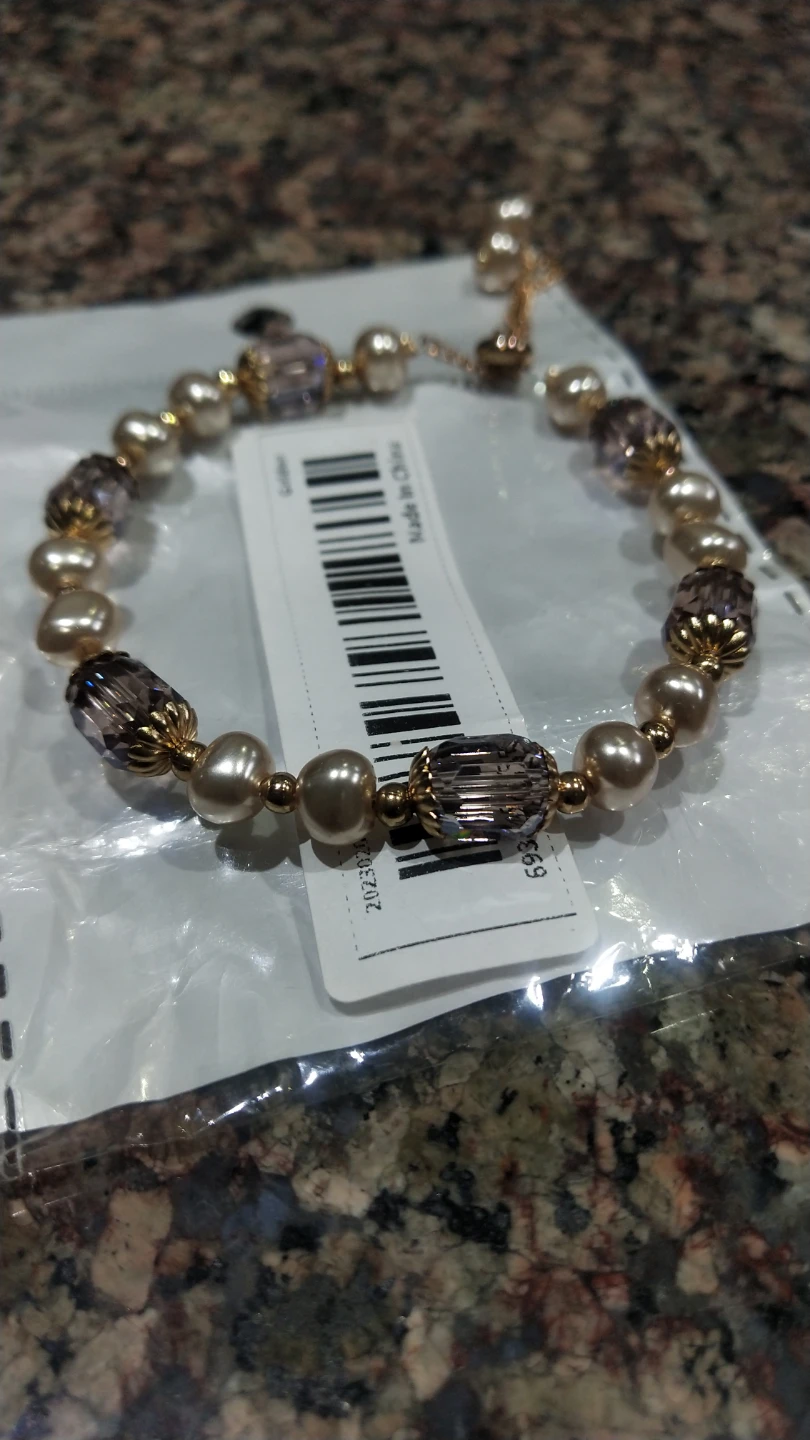 Beaded Bracelet with Pearls and Crystals