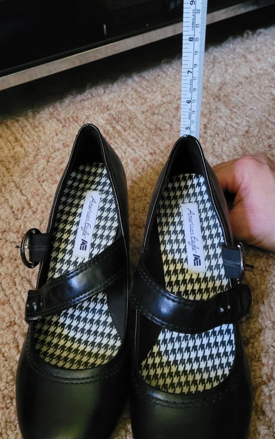 American Eagle Black Mary Jane Heels Size  9.5 - photo 4