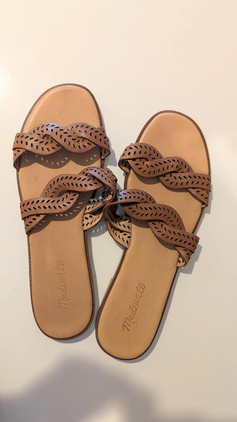 Madewell Women's Tan Leather Slip-On Slide Sandals - photo 2