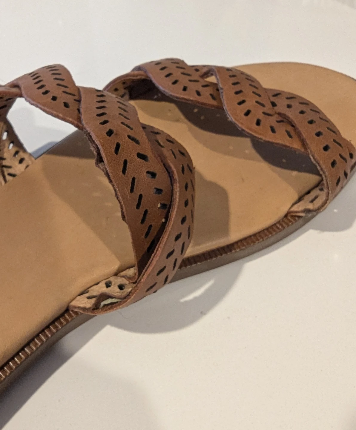 Madewell Women's Tan Leather Slip-On Slide Sandals - photo 4