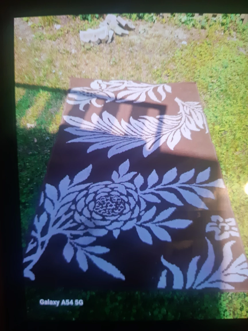 Brown Area Rug with Floral Design - photo 2
