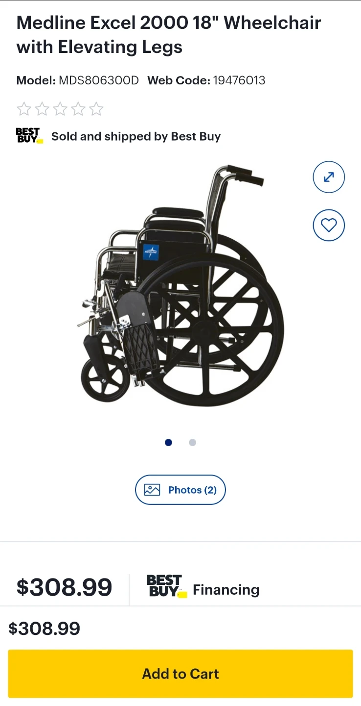 Medline Excel 2000 Wheelchair - photo 2