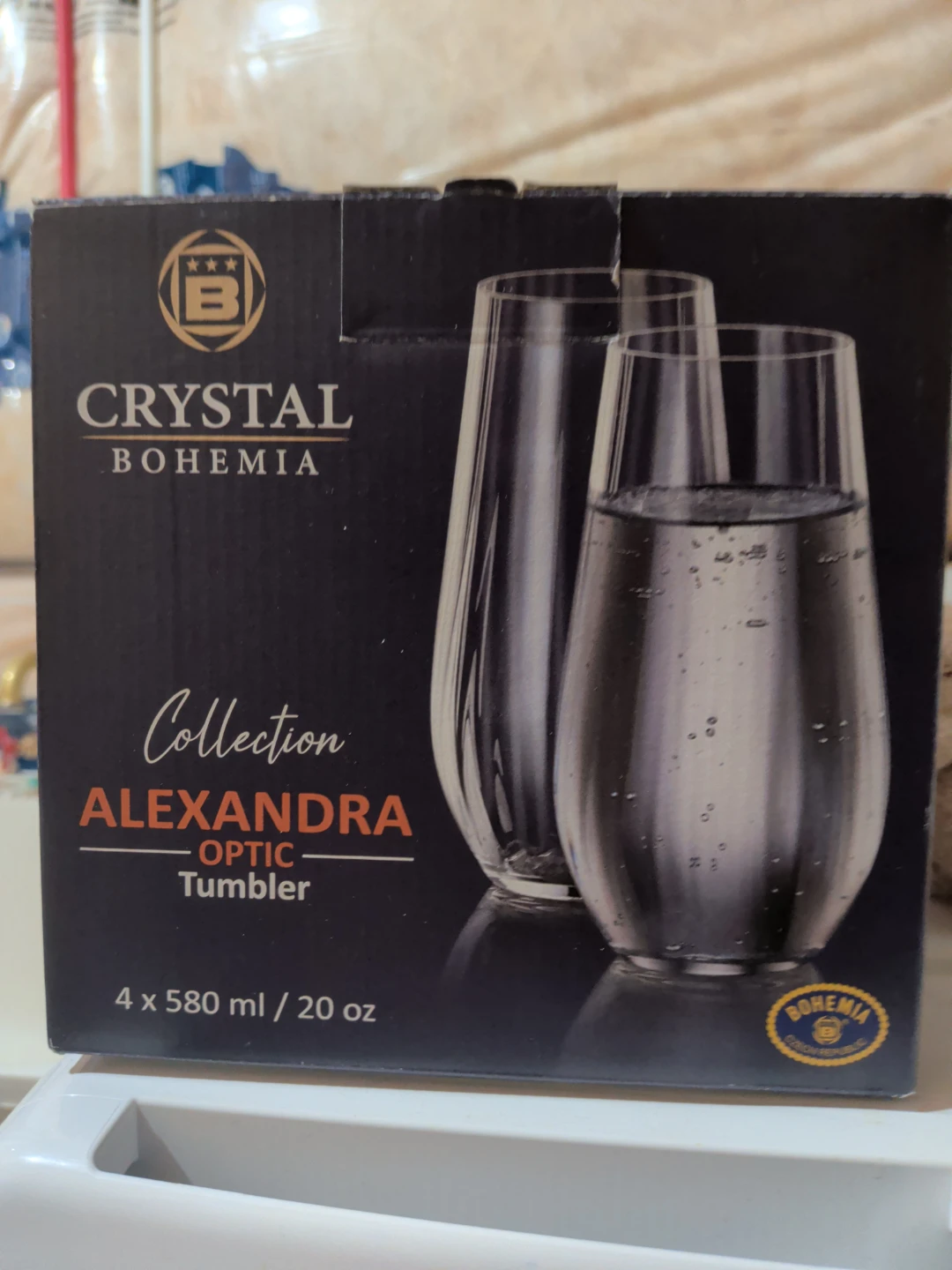 Crystal Bohemia Alexandra Optic Tumblers - Set of 4