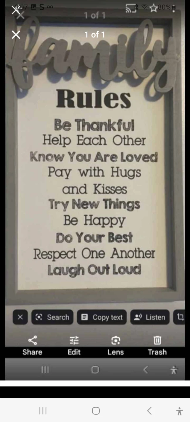 Family Rules Wall Art