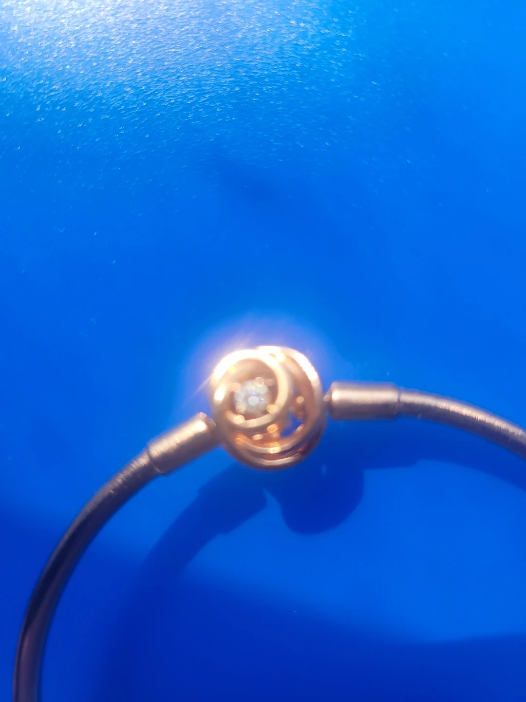 Pandora 14k Rose Gold Tone Bangle Bracelet with Crystal Accent - photo 2
