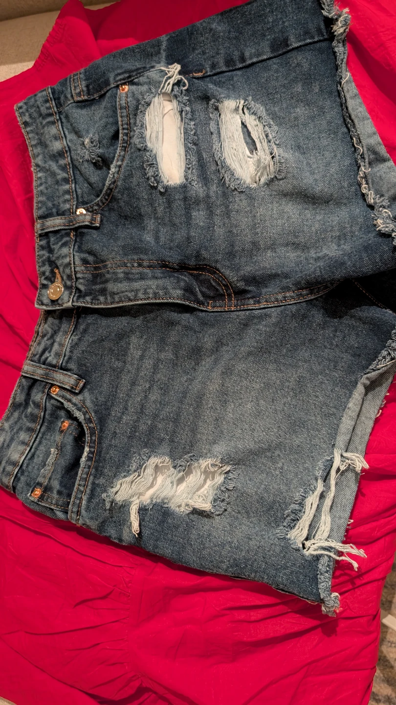 High rise  Denim Shorts Distressed - photo 2