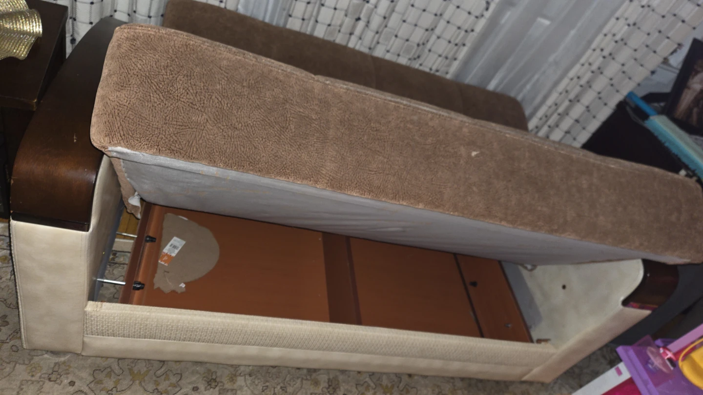 Brown Sofa Bed storage