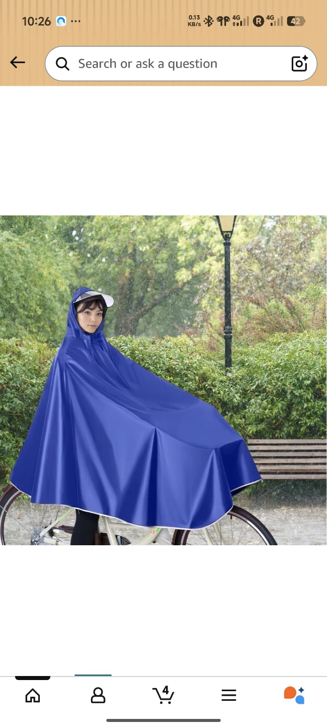 Blue Bicycle Rain Poncho