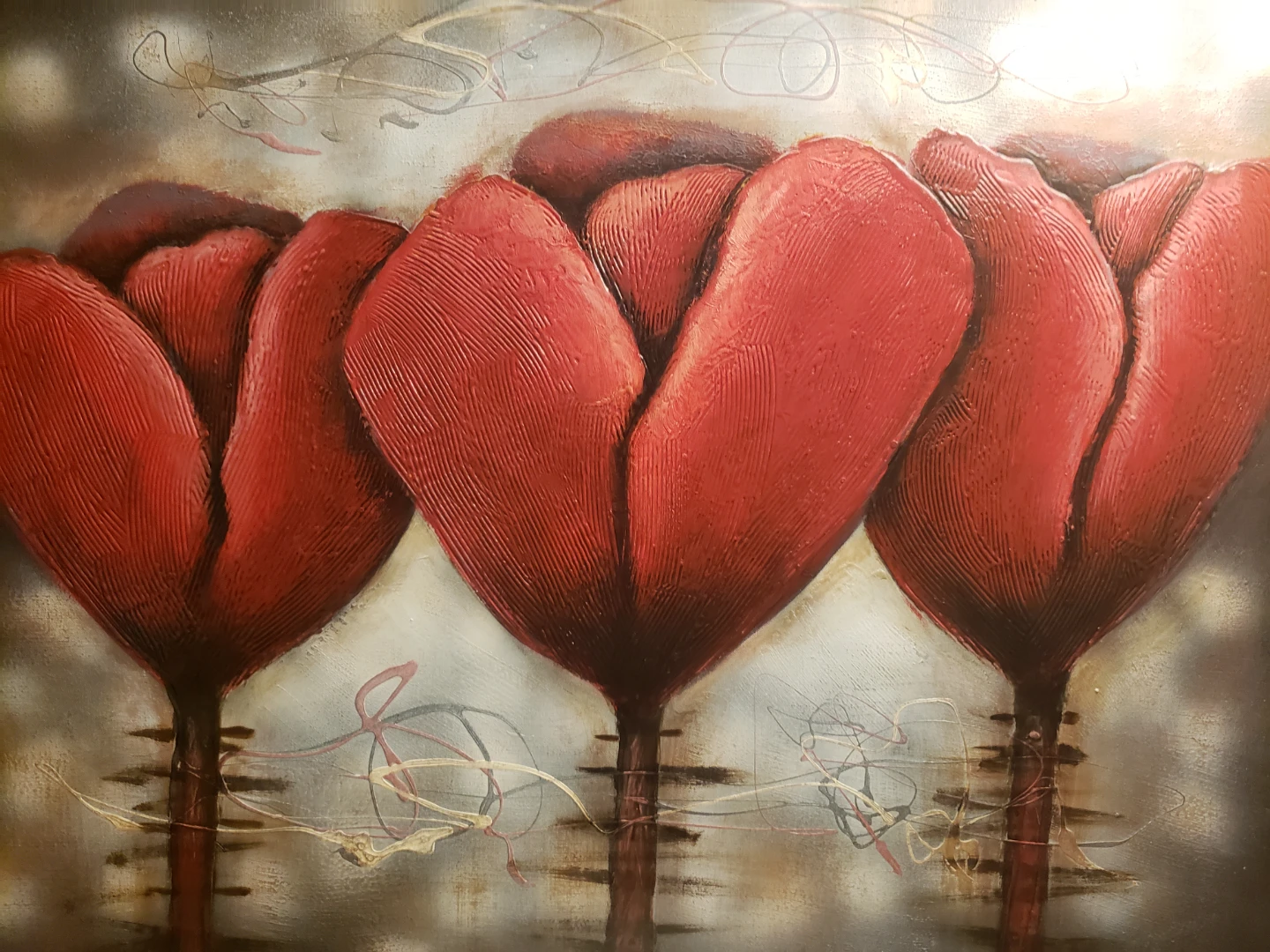 Textured Canvas Art - Red Tulips - photo 2
