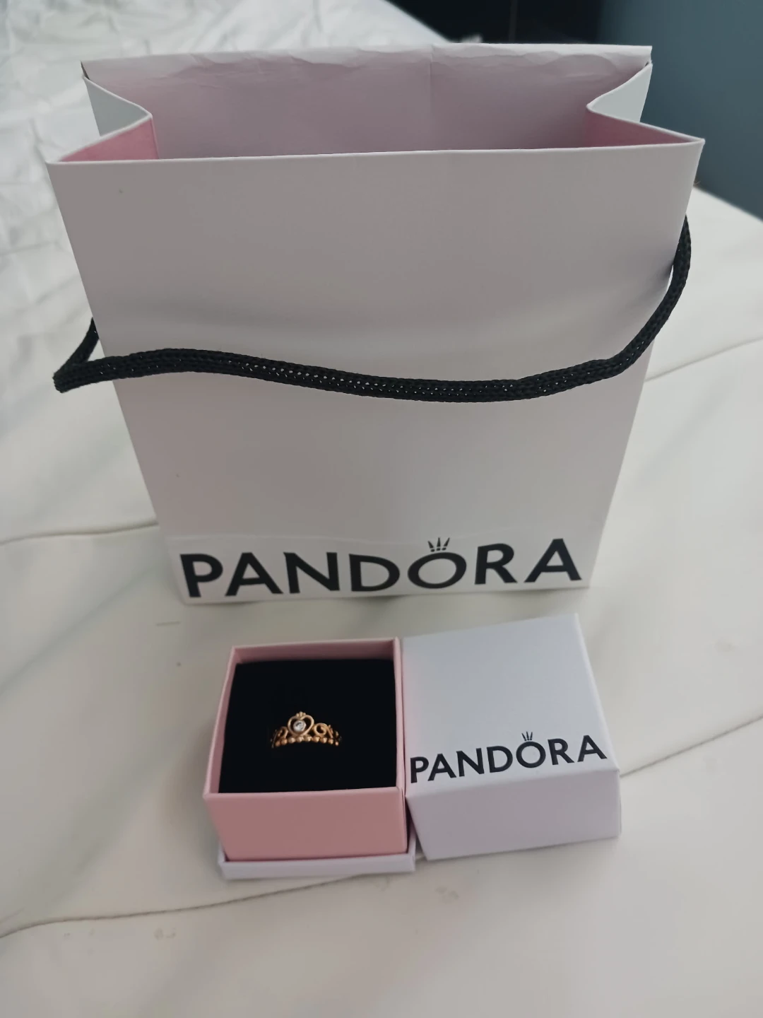 Pandora Tiara Ring with CZ & size 7-7.5