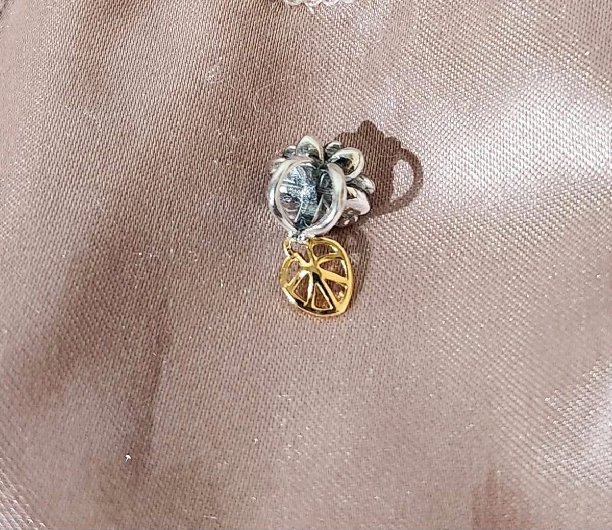 Flower Charm with Leaf Dangle - photo 2