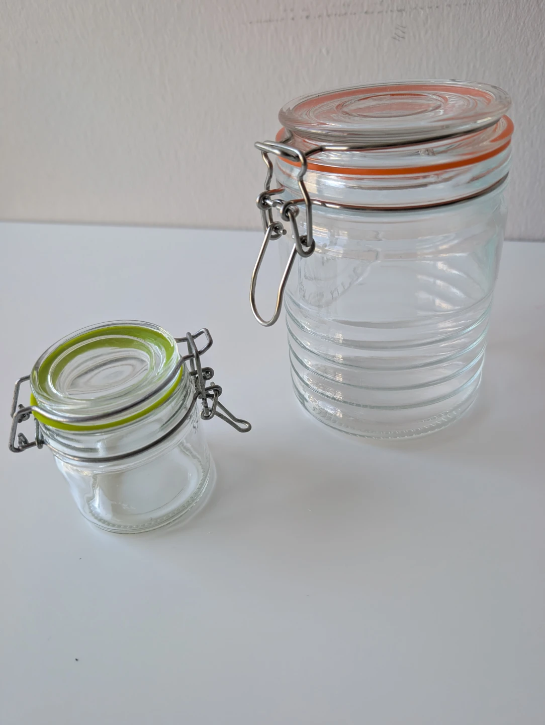 Set of 2 Glass Jars with Clip Lids