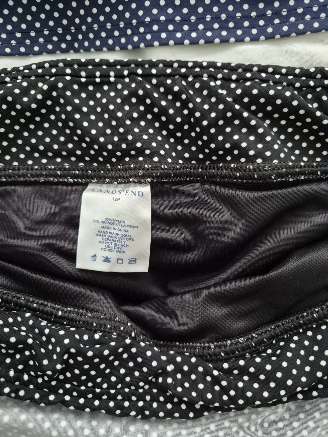 Lands' End Polka Dot Skirt Swimsuit Bottoms Size 12P - photo 2