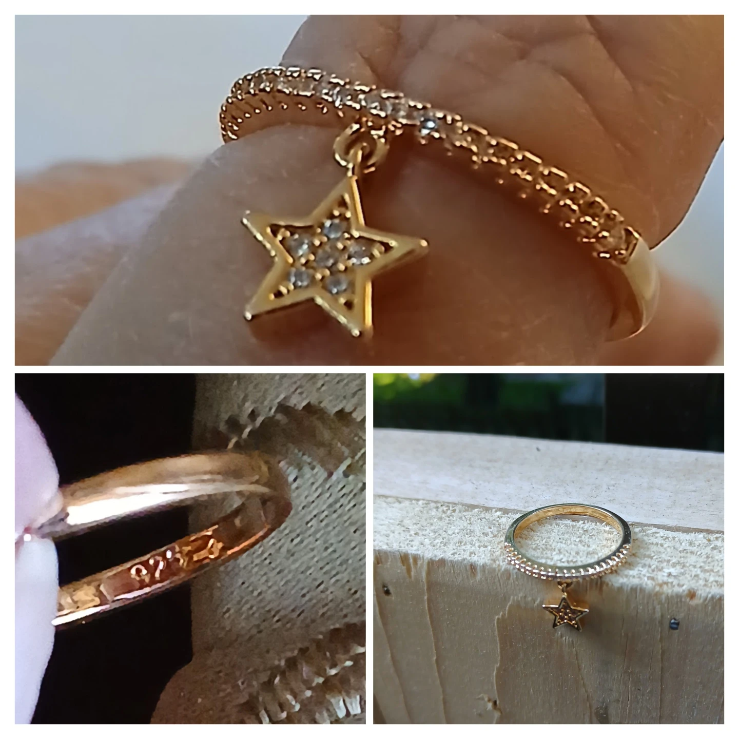 Gold-tone Star Charm Ring