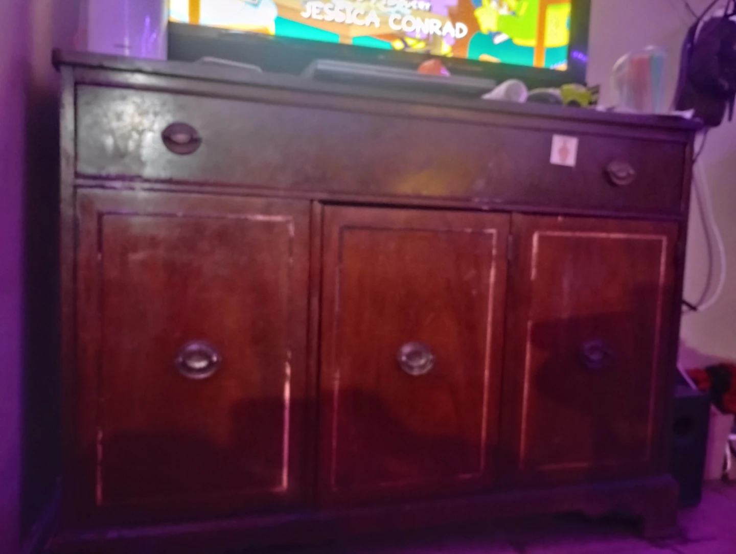 Wooden Sideboard with 3 Doors and 1 Drawer