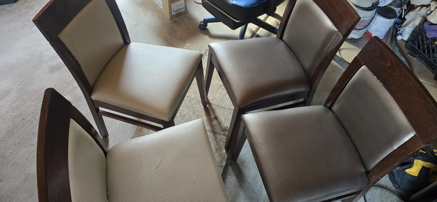 Set of 4 Dining Chairs with Wooden Frames