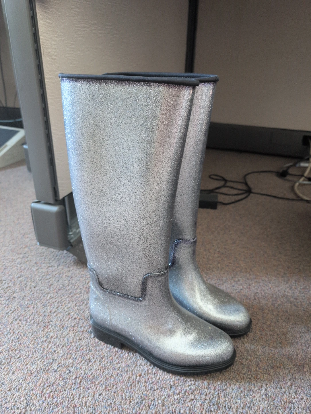 Silver Glitter Rain Boots - photo 2