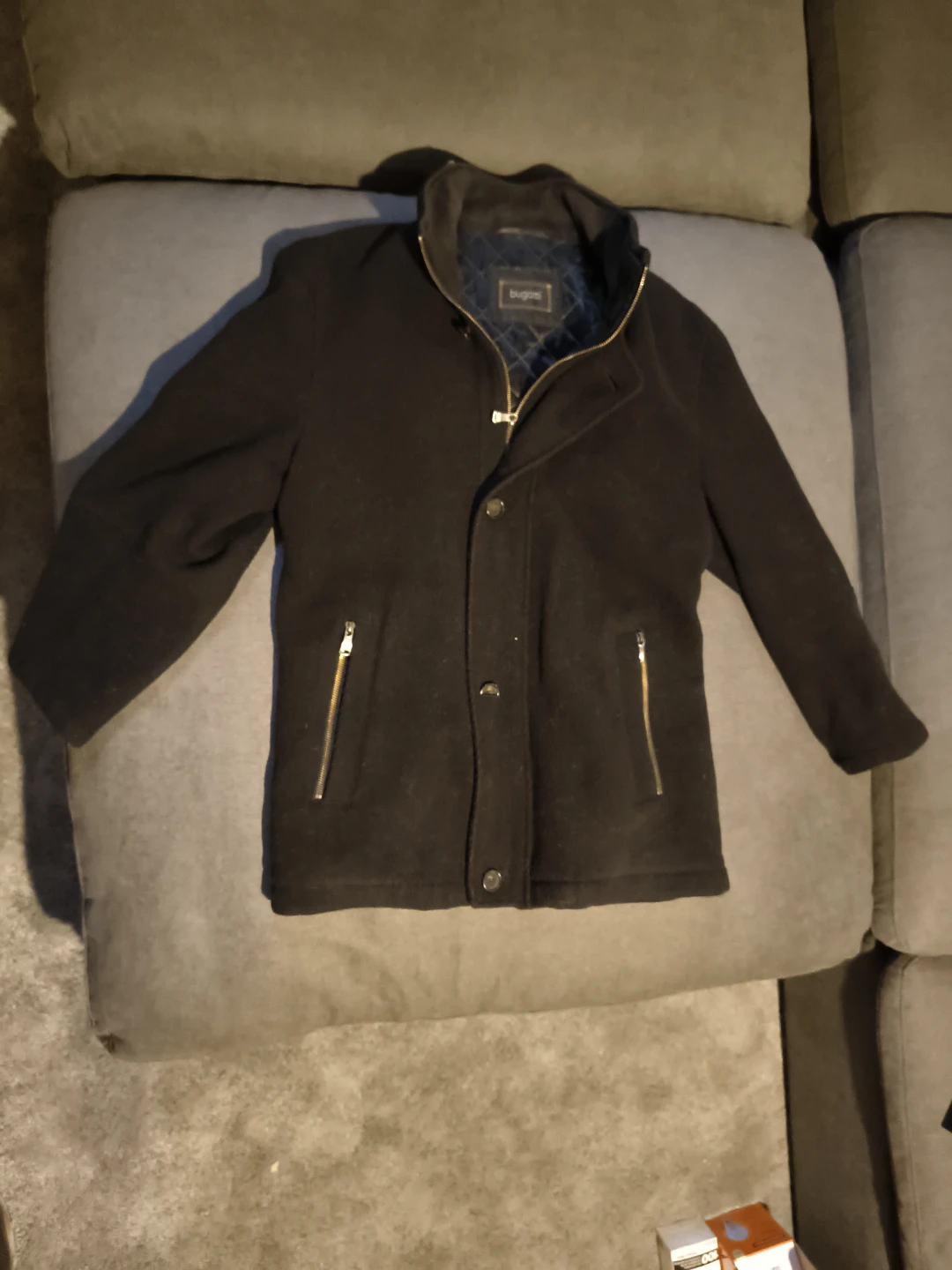 Bugatti Men's Black Wool Blend Winter Jacket