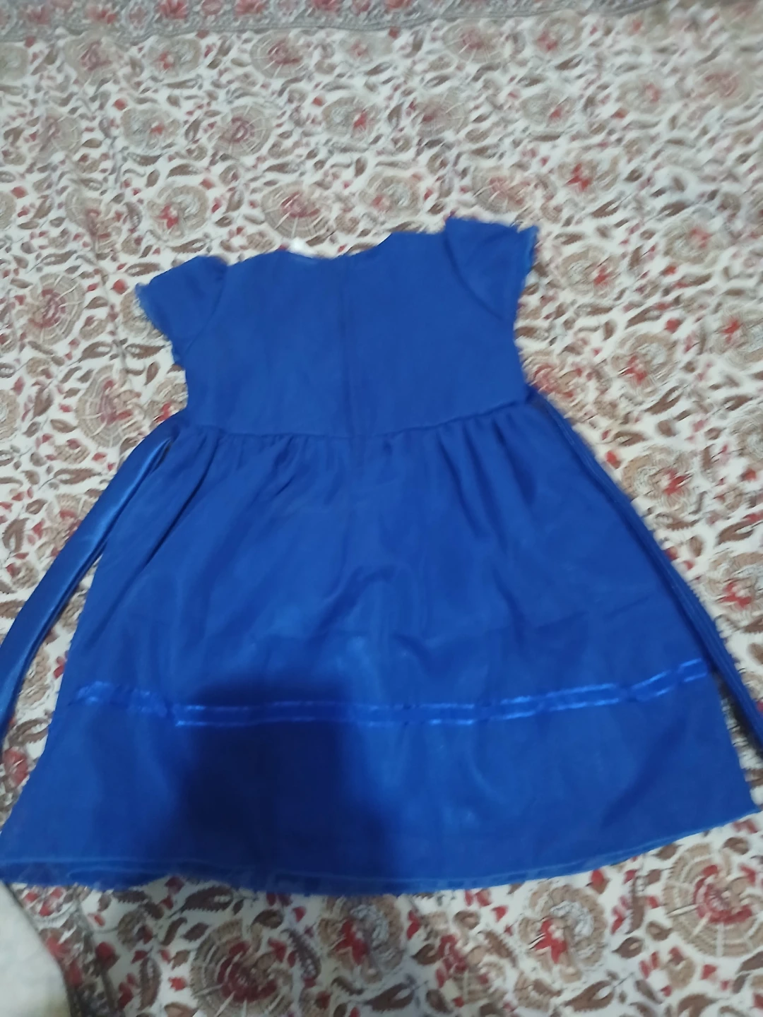 Blue Party Dress with Flower Detail - photo 2