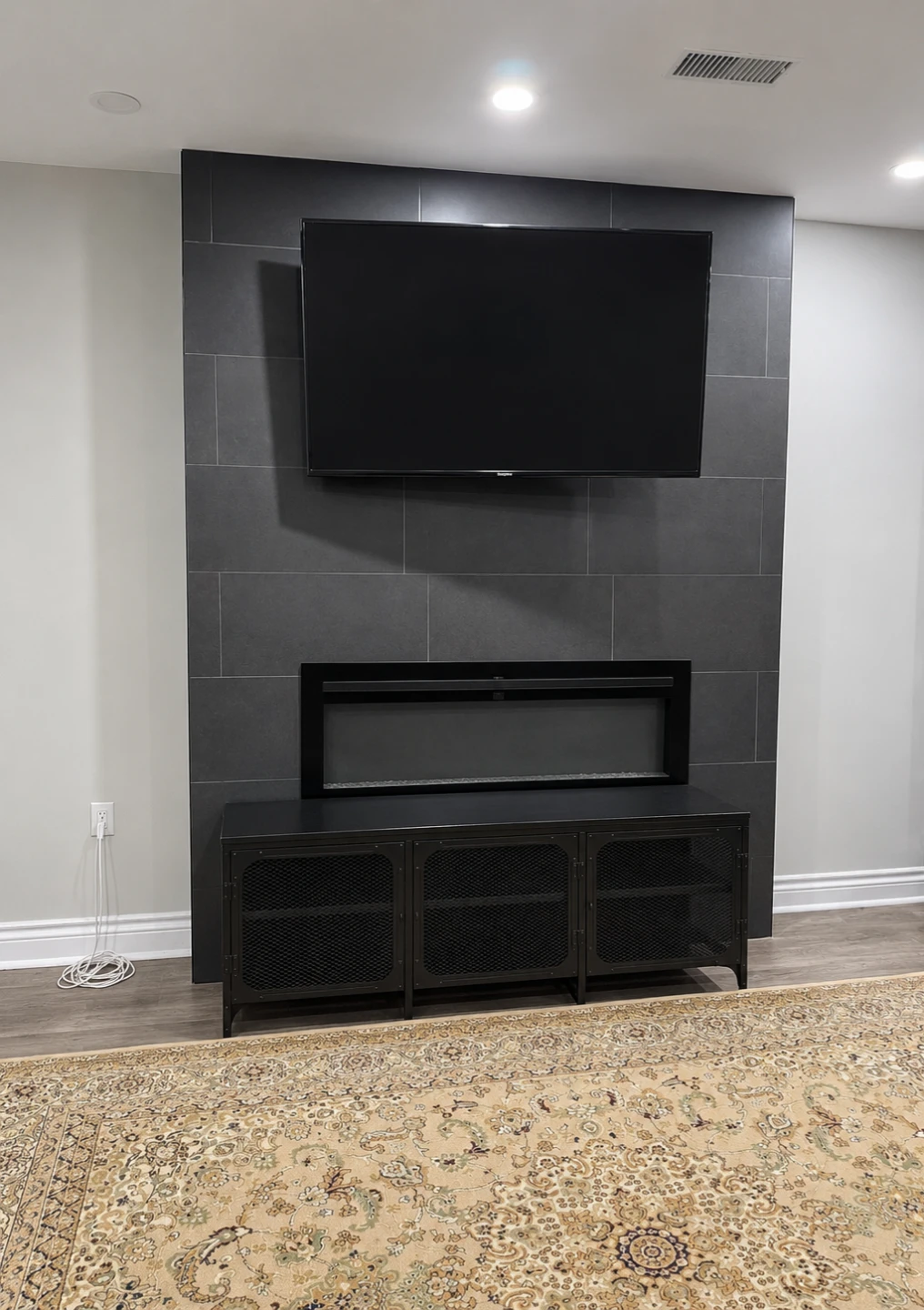 Black Metal Media Console with Mesh Doors from IKEA - photo 2