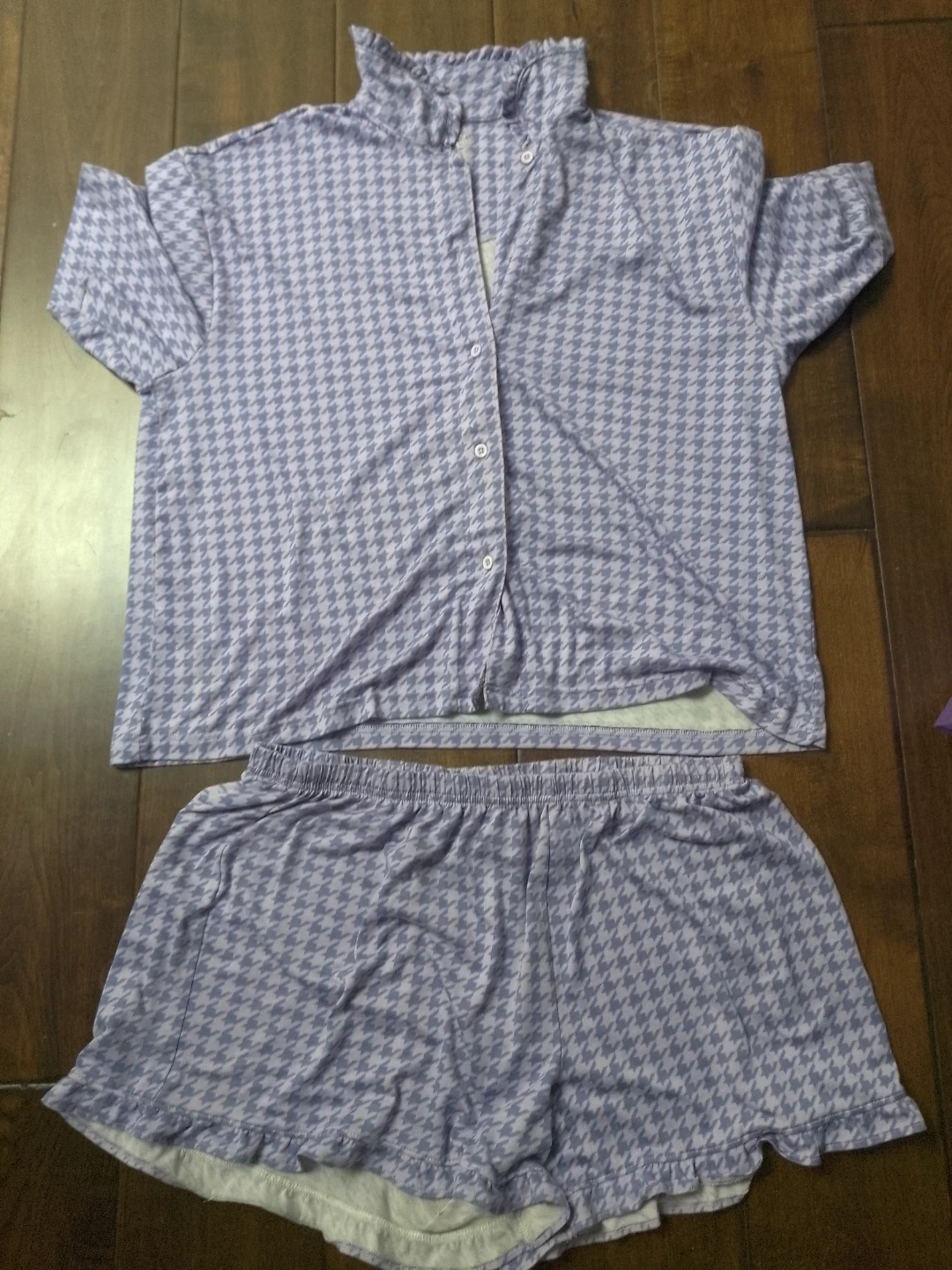 Purple Houndstooth Pajama Set