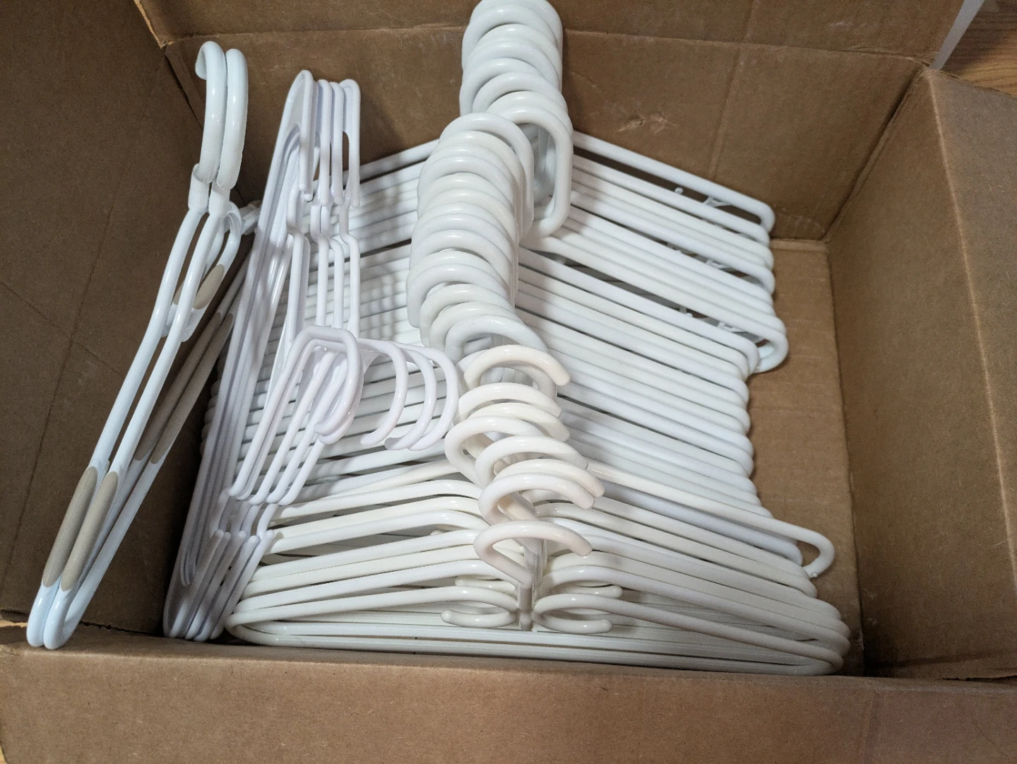 40 White Plastic Hangers