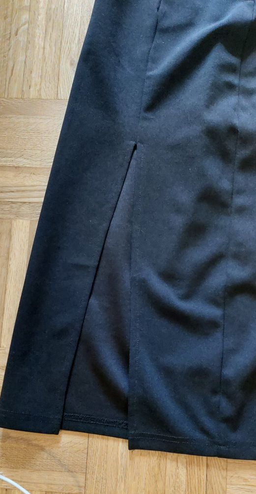 Black Midi Skirt with Side Slit - photo 3