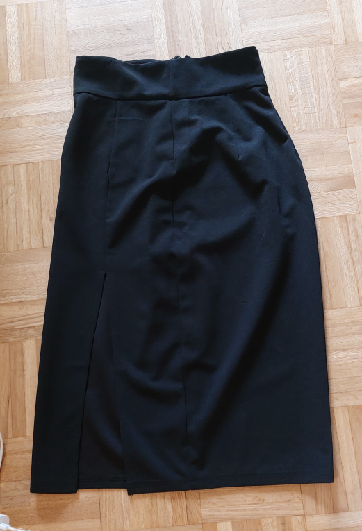 Black Midi Skirt with Side Slit - photo 4