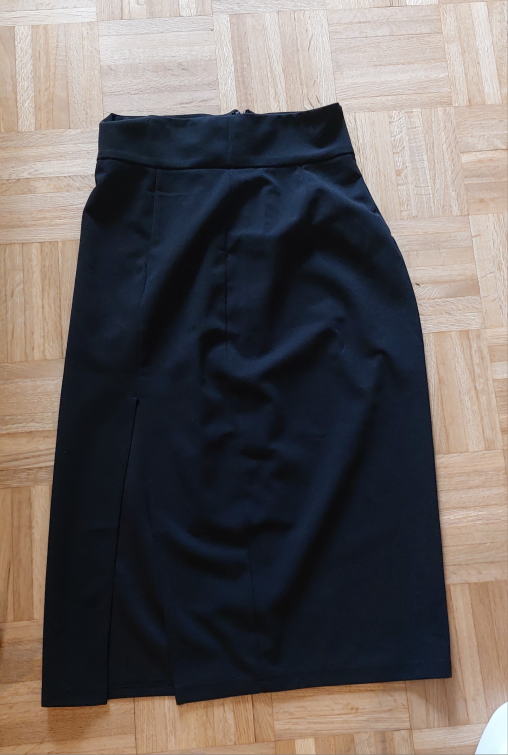 Black Midi Skirt with Side Slit - photo 5