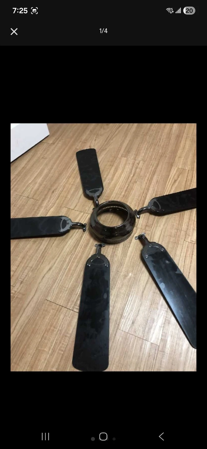 Ceiling Fan with Blades & Light Fixture Black - photo 4