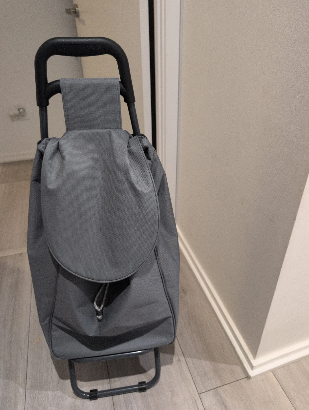 Grey Rolling Shopping Cart Bag